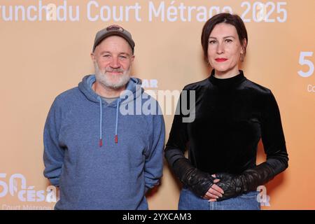 Paris, Frankreich. Dezember 2024. Jan Kounen und Ovidie nahmen am 15. Dezember 2025 am Cesar 2025 Short Movies Brunch (Brunch du Court Metrage 2025) im La Compagnie 1837 in Paris Teil. Foto: David Boyer/ABACAPRESS. COM Credit: Abaca Press/Alamy Live News Stockfoto