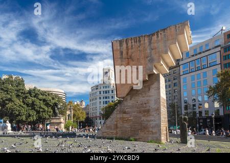 Francesc Macia Monument in Placa de Catalunya in Barcelona, ​​Catalonia, Spanien, Europa Stockfoto