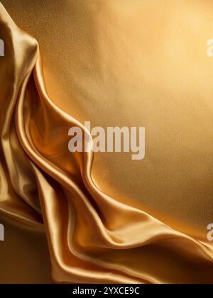 Goldene Seidenstruktur - abstrakter luxuriöser Hintergrund. Stockfoto