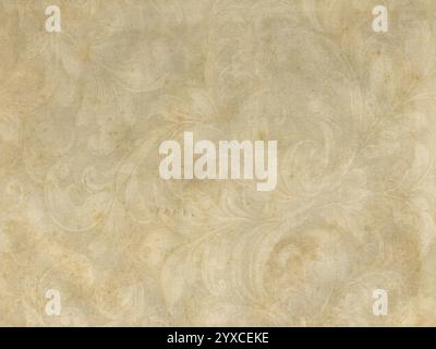 Altes Papier mit Blumenmuster. Abstrakte Blätter im Vintage-Stil - Aquarellhintergrund. Sepia-Töne. Stockfoto