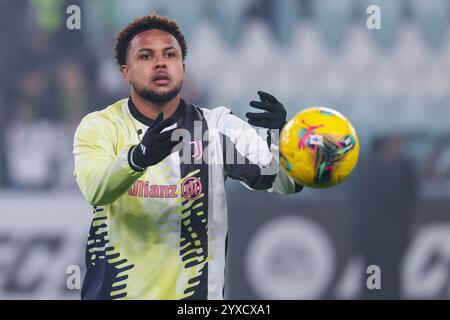 Turin, Italien. Dezember 2024. Weston McKennie von Juventus FC wurde 2024/25 im Allianz Stadium bei einem Fußballspiel zwischen Juventus FC und Venezia FC in der Serie A gesehen. Endstand Juventus FC 1:1 Venezia FC (Foto: Fabrizio Carabelli/SOPA Images/SIPA USA) Credit: SIPA USA/Alamy Live News Stockfoto