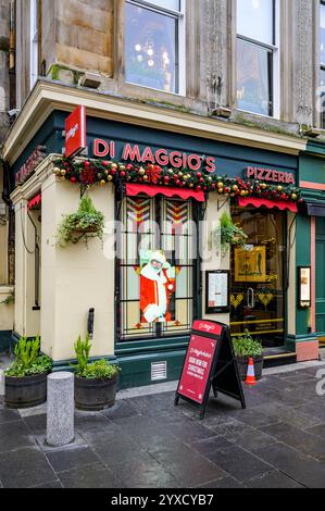 Di Maggio's Pizza Restaurant at Christmas, Royal Exchange Square, Glasgow, Schottland, Großbritannien, Europa Stockfoto