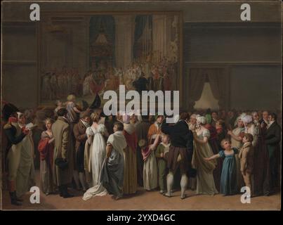 Titel: The Public Viewing Davids Krönung im Louvre Künstler: Louis Léopold Boilly Jahr: 1810 Medium: Öl auf Leinwand Abmessungen: 61,6 x 82,6 cm Ort: Das Metropolitan Museum of Art Stockfoto