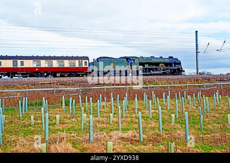 Royal Scot Class No 46100 Royal Scot at Shipton by Breningbrough, North Yorkshire, England, 20. Februar 2024 Stockfoto