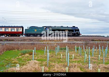 Royal Scot Class No 46100 Royal Scot at Shipton by Breningbrough, North Yorkshire, England, 20. Februar 2024 Stockfoto