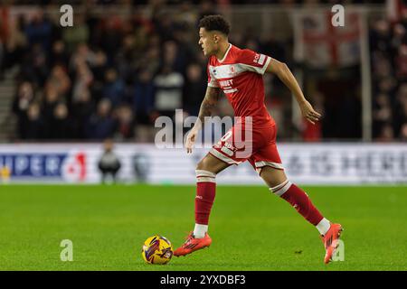 Middlesbrough's Neto Borges in Aktion während des Sky Bet Championship Matches zwischen Middlesbrough und Millwall im Riverside Stadium, Middlesbrough am Samstag, den 14. Dezember 2024. (Foto: Mark Fletcher | MI News) Credit: MI News & Sport /Alamy Live News Stockfoto