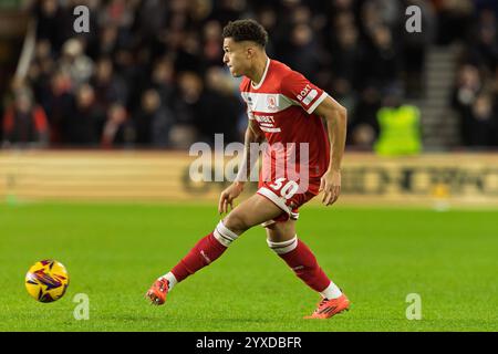 Middlesbrough's Neto Borges in Aktion während des Sky Bet Championship Matches zwischen Middlesbrough und Millwall im Riverside Stadium, Middlesbrough am Samstag, den 14. Dezember 2024. (Foto: Mark Fletcher | MI News) Credit: MI News & Sport /Alamy Live News Stockfoto