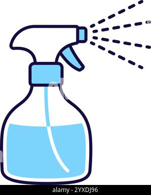 Sprühflaschensymbol im einfachen handgezeichneten Kritzelstil. Illustration von Vektorclips. Stock Vektor