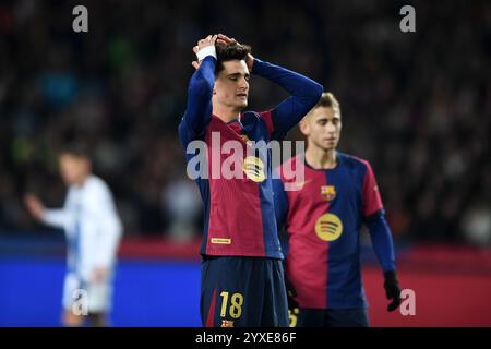 Barcelona, Esp. Dezember 2024. FC BARCELONA GEGEN CD LEGANES. 15. Dezember 2024 Pau Victor (18) des FC Barcelona während des Spiels zwischen dem FC Barcelona und den CD Leganes, das dem siebzehn Tag der La Liga EA Sports im Olimpic Stadion Lluis Companys von Montjuic in Barcelona entspricht. Quelle: Rosdemora/Alamy Live News Stockfoto