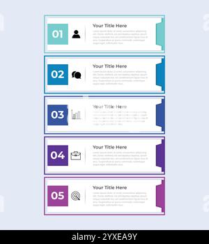 Business Visualization Infografik-Konstruktionsvorlage mit Optionen, Schritten oder Prozessen. Stock Vektor