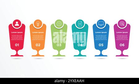 Präsentation Business Infografik-Vorlage mit 5 Optionen. Vektorabbildung. Stock Vektor