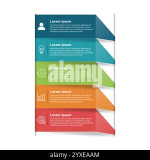 Business Visualization Infografik-Konstruktionsvorlage mit Optionen, Schritten oder Prozessen. Stock Vektor