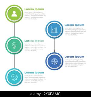 Business Visualization Infografik-Konstruktionsvorlage mit Optionen, Schritten oder Prozessen. Stock Vektor