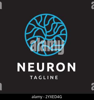 Neuron Nerve Cell Logo Design Inspiration Moderne Form Korallenalgen Illustration mit dunklem Hintergrund Stock Vektor