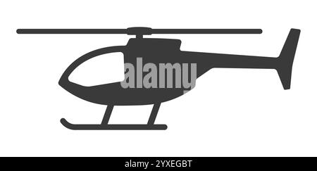 Hubschraubersymbol Form Silhouette. Logo-Schild des Flugzeugherstellers. Vektorabbildungsbild. Isoliert auf weißem Hintergrund. Stock Vektor