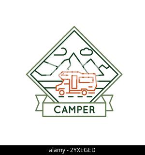 Einfaches Logo mit Camper-Symbol Stock Vektor