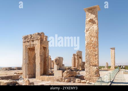 Wunderbarer Blick auf die Ruinen des Hadischen Palastes, Persepolis, Iran Stockfoto