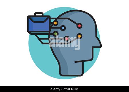 Business Intelligence-Symbol. Symbolstil für farbige Umrisse. Symbol für IT-Architektur. Vektorillustration für IT-Elemente Stock Vektor