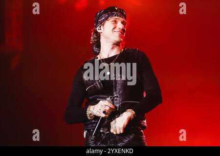 Mailand, Italien. Dezember 2024. Irama tritt live auf der Tour 2024 im Unipol Forum Assago in Mailand, Italien, am 1. Dezember 2024 auf (Foto: Alessandro Bremec/NurPhoto). Quelle: NurPhoto SRL/Alamy Live News Stockfoto