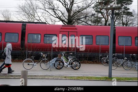 Kopenhagen/Dänemark/15. DEZEMBER 2024/dänischer lokaler dsb-öffentlicher Zug Kopenhagen. Foto. Bilder von Francis Joseph Dean/Dean sind nicht für kommerzielle Zwecke bestimmt Stockfoto