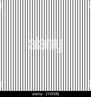 Hintergrund mit vertikalen Streifen. Schwarz-weiß-Muster. Textur dünner Linien. Minimales Vektordesign. Stock Vektor