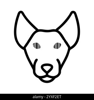 Einfache Strichgrafik Illustration eines Hundes Kopf Hundekopf, Vektor Kunst, Icon, Logo und Grafiken. Hundekopf-Umrisse und Strichgrafik-Illustration. Stock Vektor
