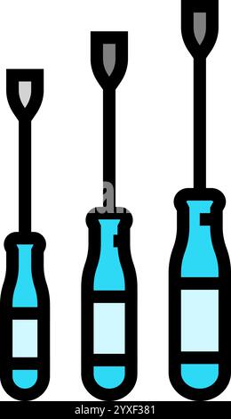 Schraubendreher Auto Reparatur Werkzeug Farbe Symbol Vektor Illustration Stock Vektor