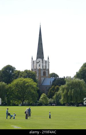 Holy Trinity Church Stratford upon Avon Warwickshire, wo William Shakespeare begraben wurde Stockfoto