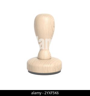 Gummistempel isoliert auf weißem Hintergrund. 3D-Abbildung. Stockfoto