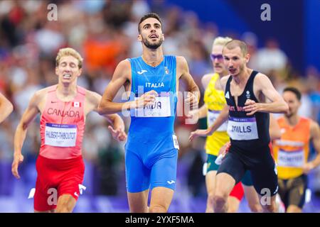 Federico Riva nahm an der 1500-Meter-Strecke der Olympischen Spiele 2024 in Paris Teil. Stockfoto