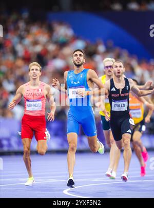 Federico Riva nahm an der 1500-Meter-Strecke der Olympischen Spiele 2024 in Paris Teil. Stockfoto