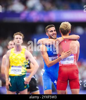 Federico Riva nahm an der 1500-Meter-Strecke der Olympischen Spiele 2024 in Paris Teil. Stockfoto