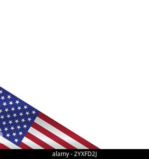 Eckrahmen für amerikanische Flagge. Amerikanische Wahlen. Illustration des flachen Vektors isoliert auf weiß Stock Vektor