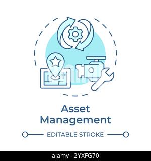 Asset-Management-Symbol mit weichem blauem Konzept Stock Vektor