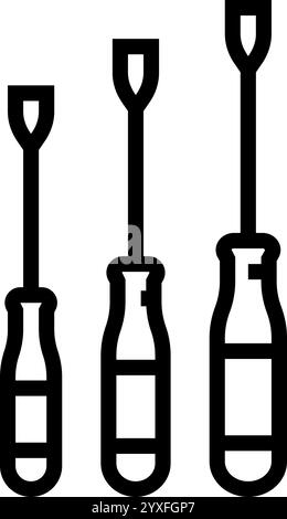 Schraubendreher Autoreparaturwerkzeug Linie Symbol Vektor Illustration Stock Vektor