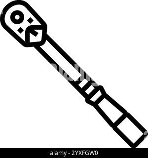 Drehmomentschlüssel Autoreparaturwerkzeug Linie Symbol Vektor Illustration Stock Vektor