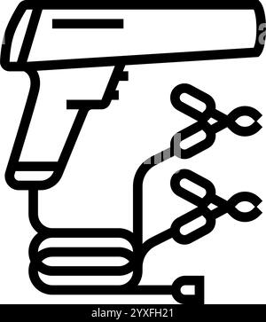 Zeitleuchte Auto Reparatur Werkzeug Linie Symbol Vektor Illustration Stock Vektor