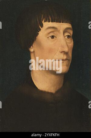 Titel: Porträt eines Künstlers: Rogier van der Weyden zugeschrieben Jahr: Ca. 1464 Medium: Öl auf Platte Abmessungen: 32 x 22,8 cm Ort: Museo Nacional Thyssen-Bornemisza, Madrid Stockfoto