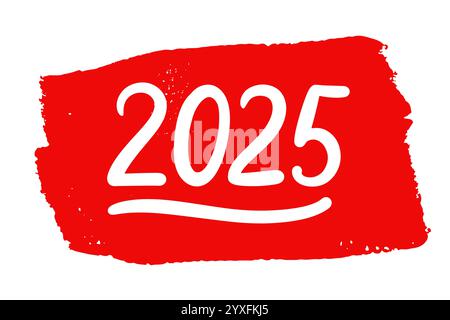 Neujahr 2025 Handschrift Banner Vektornummern Stock Vektor