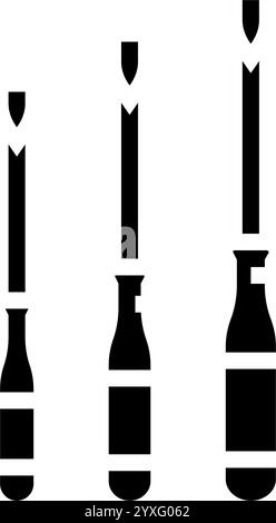 Schraubendreher Autoreparaturwerkzeug Glyphe Symbol Vektor Illustration Stock Vektor