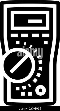 Multimeter Autoreparaturwerkzeug Glyphe Symbol Vektor Illustration Stock Vektor