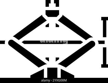 jack Car Repair Tool Glyph Symbol Vektor Illustration Stock Vektor
