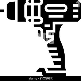Schlagschrauber Autoreparaturwerkzeug Glyphe Symbol Vektor Illustration Stock Vektor