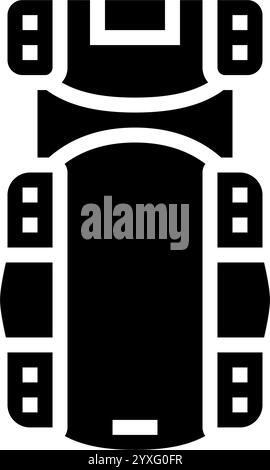 Kriechgang Auto Reparaturwerkzeug Glyphe Symbol Vektor Illustration Stock Vektor