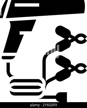 Timing Light Autoreparaturwerkzeug Glyphe Symbol Vektor Illustration Stock Vektor