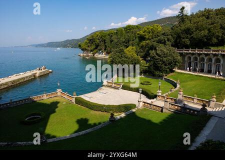 Castello di Miramare, Park und Hafen, Triest, Italien Stockfoto