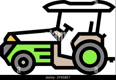 Smart Tractor Agri Tech Farbe Symbol Vektor Illustration Stock Vektor