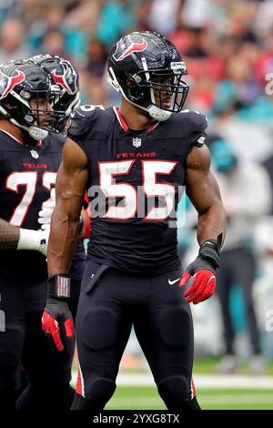 Houston, Texas, USA. Dezember 2024. Houston Texans Defensive End Danielle Hunter (55) während des Spiels zwischen den Houston Texans und den Miami Dolphins im NRG Stadium in Houston, Texas am 15. Dezember 2024. (Kreditbild: © Erik Williams/ZUMA Press Wire) NUR REDAKTIONELLE VERWENDUNG! Nicht für kommerzielle ZWECKE! Stockfoto