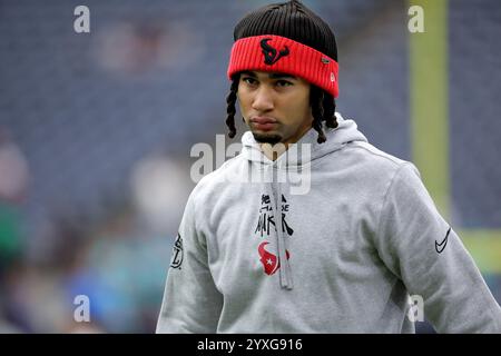 Houston, Texas, USA. Dezember 2024. Houston Texans Quarterback C.J. Stroud (7) vor dem Spiel zwischen den Houston Texans und den Miami Dolphins im NRG Stadium in Houston, Texas am 15. Dezember 2024. (Kreditbild: © Erik Williams/ZUMA Press Wire) NUR REDAKTIONELLE VERWENDUNG! Nicht für kommerzielle ZWECKE! Stockfoto