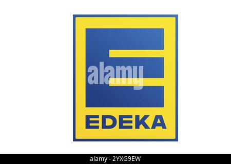 Firmenlogo, Firmenlogo, Logo, CI, Corporate Identity, Abbildung, Grafik, Unternehmen, Unternehmen, Edeka, Einzelhandel, Supermarkt, Lebensmittel, Unternehmen Stockfoto